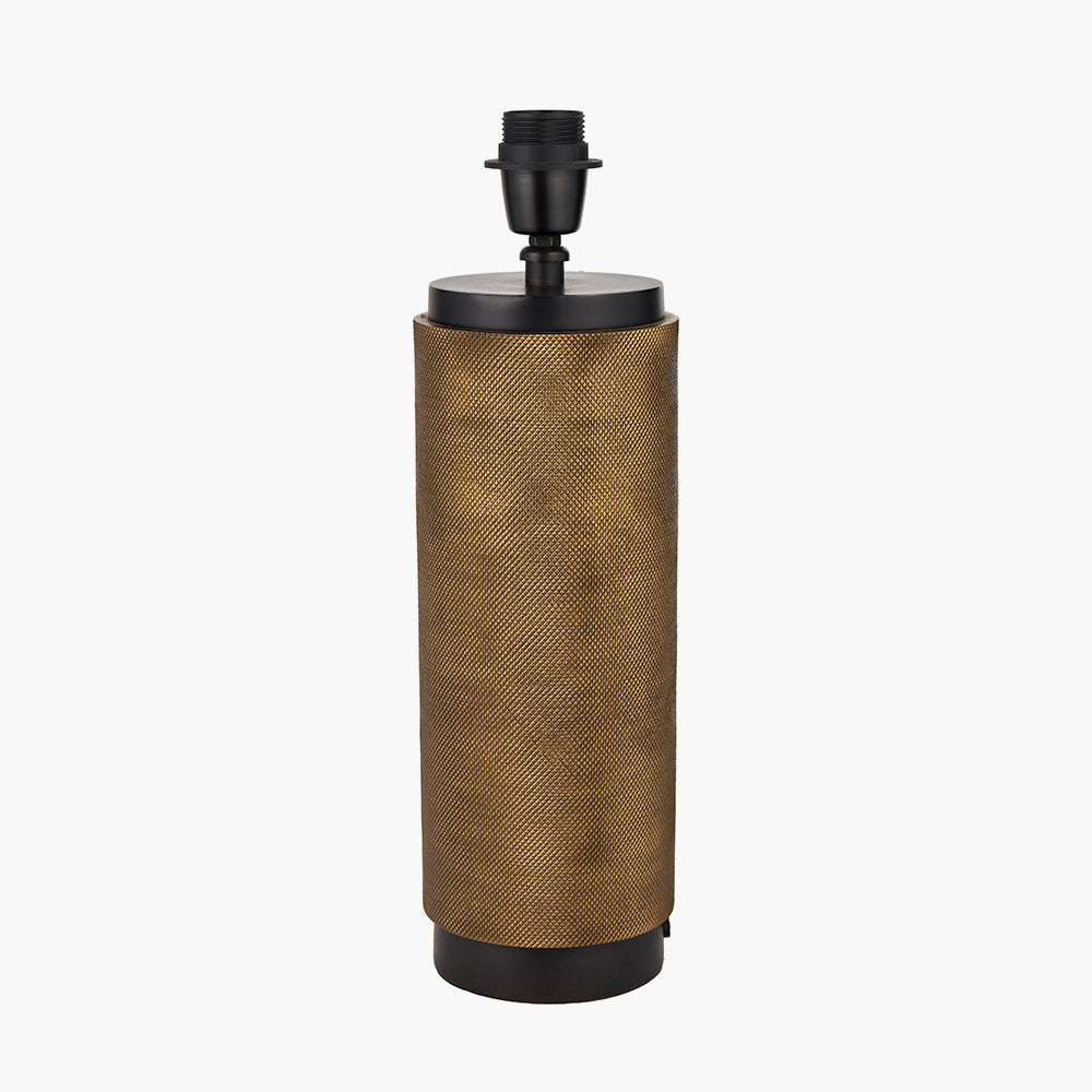 Aurelio Brass & Black Metal Textured Table Lamp - Base Only